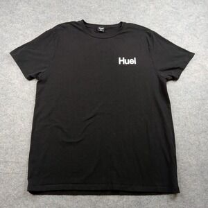 Huel Shirt Mens 2XL Black Logo Graphic Short‎ Sleeve Crewneck Tee T-Shirt